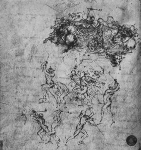 Slaget om ryttere og fotsoldater, c1480 1945 av Leonardo da Vinci