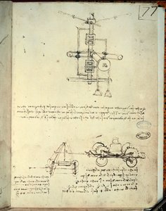 Design for en flyvende maskin (penn på papir) av Leonardo da Vinci