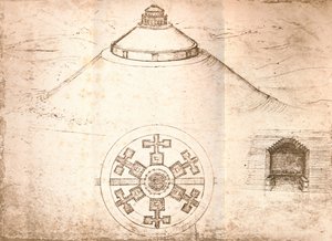 Design for et mausoleum, c1472-c1519 1883 av Leonardo da Vinci