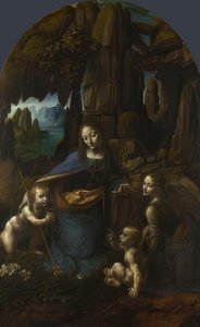 The Madonna of the Rocks (for alteret til San Francesco i Milano). Rundt 1491 / 92-99 og 1506-08 av Leonardo da Vinci