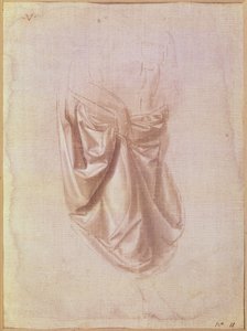 Draperistudie (gouache på lerret) av Leonardo da Vinci
