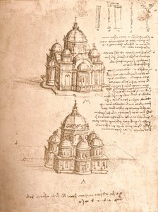 Tegning av kirker, c1472-c1519 1883 av Leonardo da Vinci