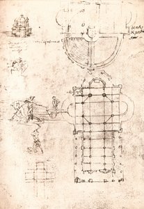 Tegning av kirker, c1472-c1519 1883 av Leonardo da Vinci