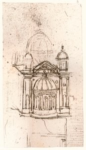 Tegning av kirkelig arkitektur, c1472-c1519 1883 av Leonardo da Vinci