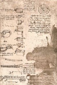 Tegning av musikkinstrumenter og andre gjenstander, c1472-c1519 1883 av Leonardo da Vinci