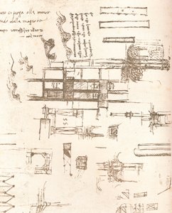 Tegning av prosjekter for slott og villaer, c1472-c1519 1883 av Leonardo da Vinci