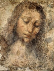 Jesu Kristi ansikt, av Leonardo-skolen, kopi fra Nattverden av Leonardo da Vinci (1452-1519) av Leonardo da Vinci