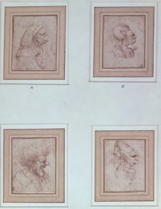 Fire karikaturer av Leonardo da Vinci