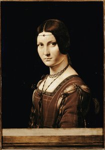 La Belle Ferronniere. (olje på tre av Leonardo da Vinci