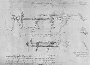 Metode for å bygge en bukkbro, c1480 1945 av Leonardo da Vinci