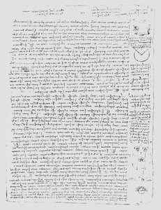 Side fra Codex Leicester, 1508-12 av Leonardo da Vinci