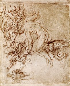 Penn- og blekkskisser av Leonardo Da Vinci, 1913. av Leonardo da Vinci