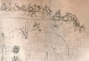 Forberedende skisse til maleriet av `The Last Supper`, c1494-c1499 1883 av Leonardo da Vinci