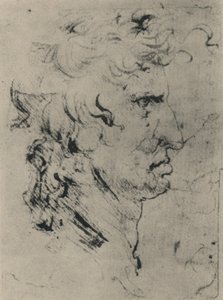 Profil av en mann til høyre, c1480 1945 av Leonardo da Vinci