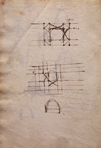 Studier for lanterne av katedralen, fra Codex Trivulzianus av Leonardo da Vinci