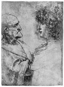 Studier av hoder, c1500 1954 av Leonardo da Vinci