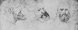 Studier av sjefen til Cesare Borgia fra Three Points of View, c1480 1945 av Leonardo da Vinci