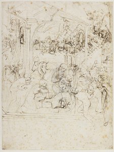Study for the Adoration of the Magi, ca 1481. av Leonardo da Vinci