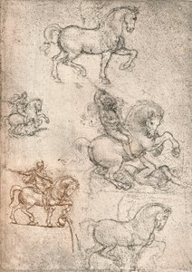 Studie for Sforza-monumentet, c1482-c1499 1883 av Leonardo da Vinci
