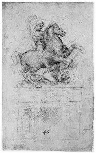 Studie for Trivulzio-monumentet, c1508 1954 av Leonardo da Vinci