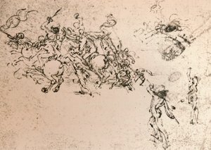 Studie for tegneserien om slaget ved Anghiari, c1472-c1505 1883 av Leonardo da Vinci