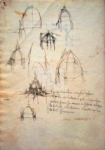 Studie for kuppelen til katedralen i Milano, Code Trivulzianus av Leonardo da Vinci