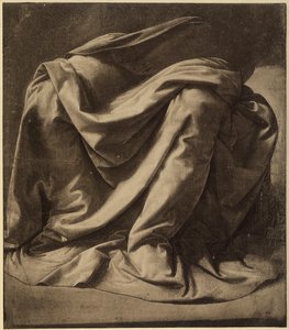 Studer for jomfruens mantel i bebudelsen i dag plassert i Uffizi; akvarell og svart forsterket med hvitt på veldig fint lerret, av Leonardo da Vinci. Louvre, Paris av Leonardo da Vinci