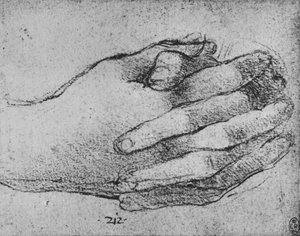 Study of Clasped Hands, c1480 1945 av Leonardo da Vinci