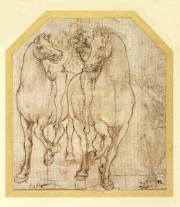 Studie av hester og ryttere, ca. 1480 (metalpoint på papir) av Leonardo da Vinci