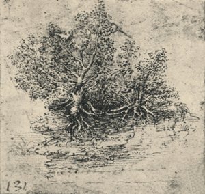 To trær på bredden av en bekk, c1480 1945 av Leonardo da Vinci