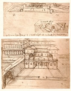 To tegninger av planer for byer, c1472-c1519 1883 av Leonardo da Vinci