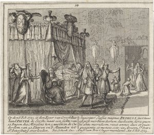 Peter den stores død 8. februar 1725 av Leonardus Schenk