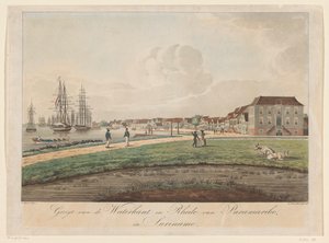 Utsikt over vannkanten i Paramaribo Utsikt over Waterkant og Rhede i Paramaribo i Surinam (tittel på objekt)