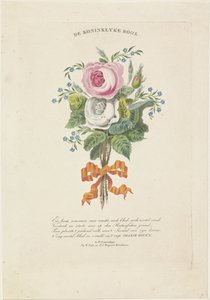 Roser med silhuettportretter av William I Frederik, kongen av Nederland, Wilhelmina av Preussen, deres barn, hans foreldre og hans søster