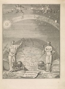 Astronomi og geografi med måleinstrumenter Caeli anarrant Gloriam dei Ps.10 (tittel på objekt) Tittelside for: 