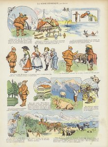 Pittoreske Sveits. Illustrasjon for Le Rire av Leonce Burret