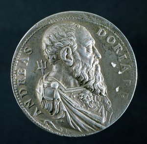 Portrettmedaljong av Andrea Doria (1466-1560) (forside), ca. 1541 (sølv) (se 122338 for bakside)