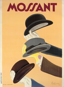 Reklameplakat for Mossant-hatter, 1938