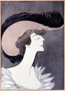 Portrett av Mrs. Longworth (Alice Roosevelt Longworth) (1884 - 1980), datter av Theodore Roosevelt. Tegneserie av Leonetto Cappiello. av Leonetto Cappiello