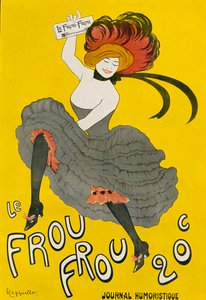 Plakat for den humoristiske avisen 'Le Frou Frou', etter Leonetto Capiello. Fra illustrert moralhistorie fra middelalderen til i dag av Eduard Fuchs, utgitt 1909. av Leonetto Cappiello