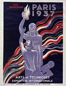 Plakat for den internasjonale utstillingen 1937 i Paris, 1937.