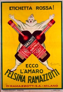 plakat for drinken Amaro (Amer) felsina Ramazzotti av Leonetto Cappiello