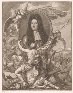 Portrett av Eugenius av Savoy båret av allegoriske skikkelser av Leonhard Heckenauer