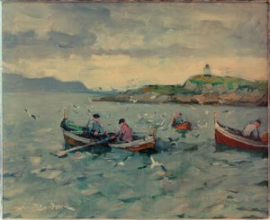 Fiskere i Lofoten av Leonhard Sandrock
