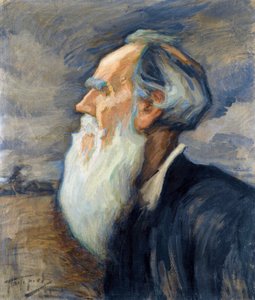 ""Forfatteren Leon Tolstoy (1828-1910) (Portrett av Leo Tolstoy) Maleri av Leonid Osipovich Pasternak (1862-1945), - Olje på lerret, 77,5x66 Privat samling av Leonid Osipovic Pasternak