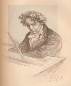 Portrett av Beethoven, 1920 av Leonid Osipovic Pasternak