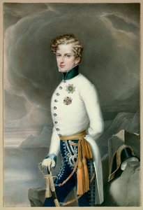 Konge av Roma og prins av Parma Napoleon II, hertug av Reichstadt (1811-1832) sønn av keiser Napoleon I (1769-1821) i uniform som oberstløytnant av regimentet Gustave Prince of Wasa Gravering av Leopold Bucher (1797-1858) 18328 Dim. 0,33x0,22 m Malmais av Leopold Bucher