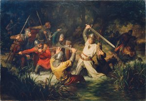 Rudolf av Habsburg i livsfare, 1872. av Leopold Edler von Löffler Radymno