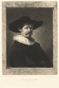 Portrett av en mann (The Gilder) av Leopold Flameng after Rembrandt van Rijn