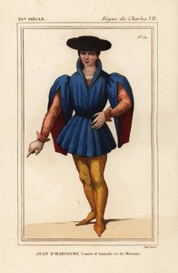Jean VIII av Harcourt, fransk ridder, grev av Aumale og Mortain av Leopold Massard